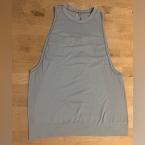 Varley Light Blue mesh Textured muscle tank Top
